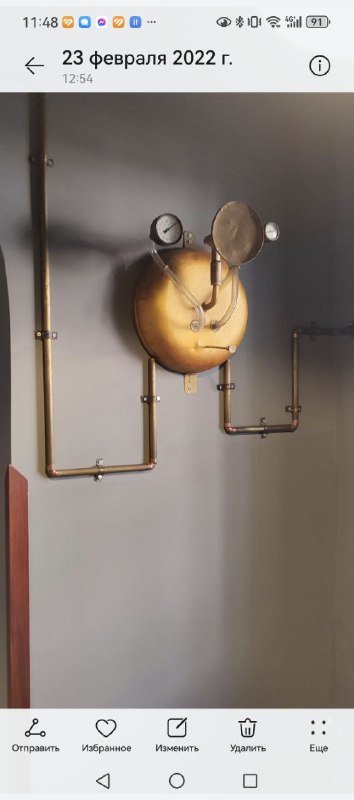 Декор в стиле Стим панк из латуни, железа и дерева 6