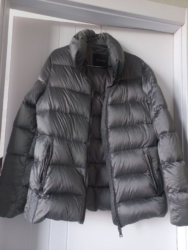 Куртка Massimo Dutti мужская серая металлик пуховая