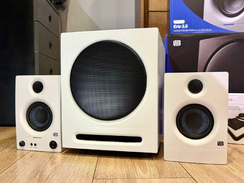студийные мониторы PreSonus Eris 3.5, сабвуфер Eris Sub8 BT, подставки Kanto Audio S4