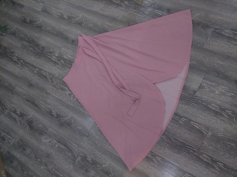 Розовая юбка миди с запахом и поясом 4XL