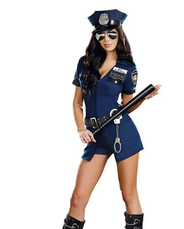 Женский костюм полицейского с фуражкой и наручниками 2