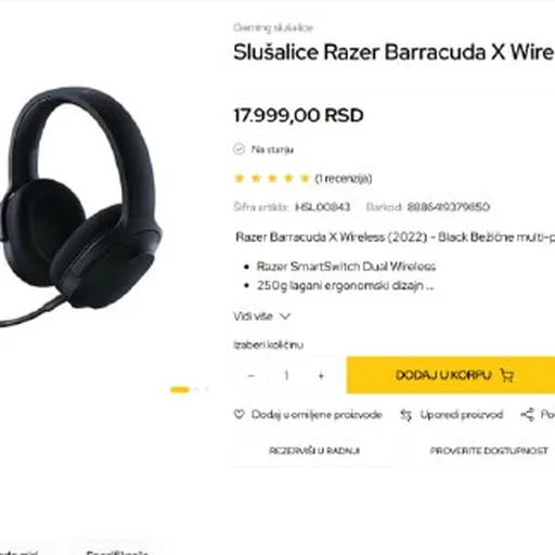 Наушники Razer Barracuda X Wireless