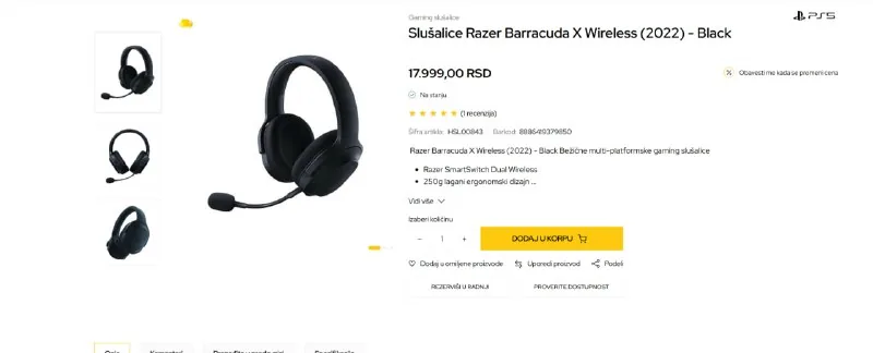 Наушники Razer Barracuda X Wireless