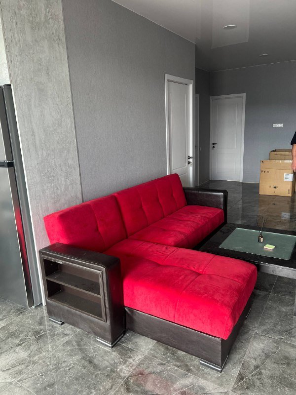 раскладной красный диван