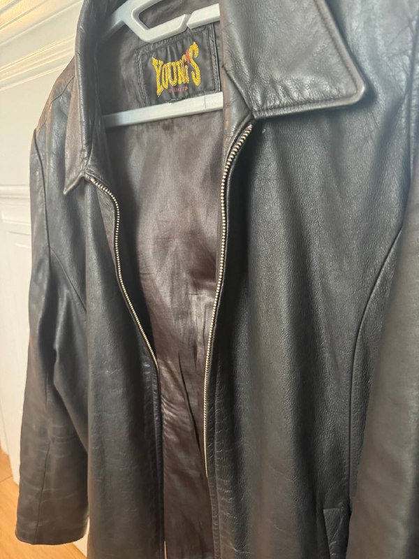 Винтажная кожаная куртка унисекс размер M 4