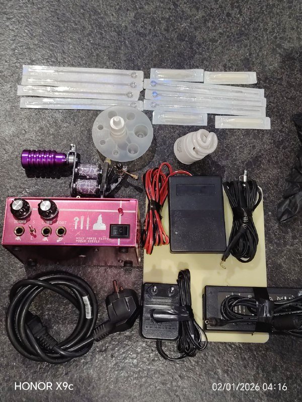 Новая тату машина, иглы, краска 15 кубов 1