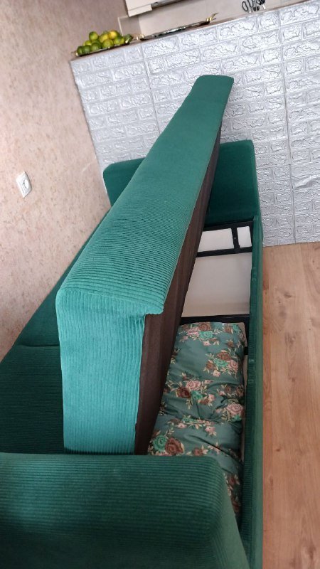 Диван раскладной велюр с подушками 4