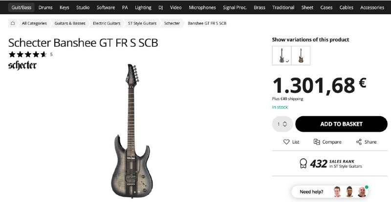 Электрогитара SCHECTER BANSHEE GT FR SCB 3
