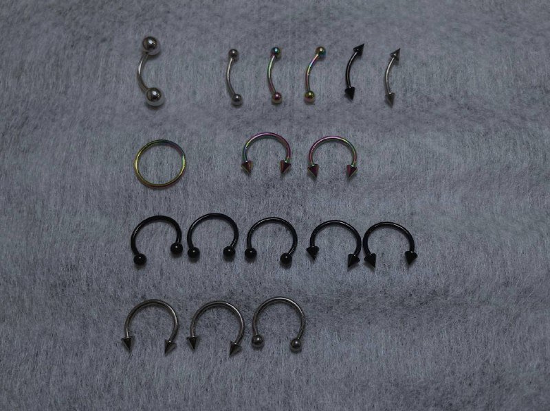 Украшения для языка, банан для пупка, нострил, штанги из медицинской стали и титана 2