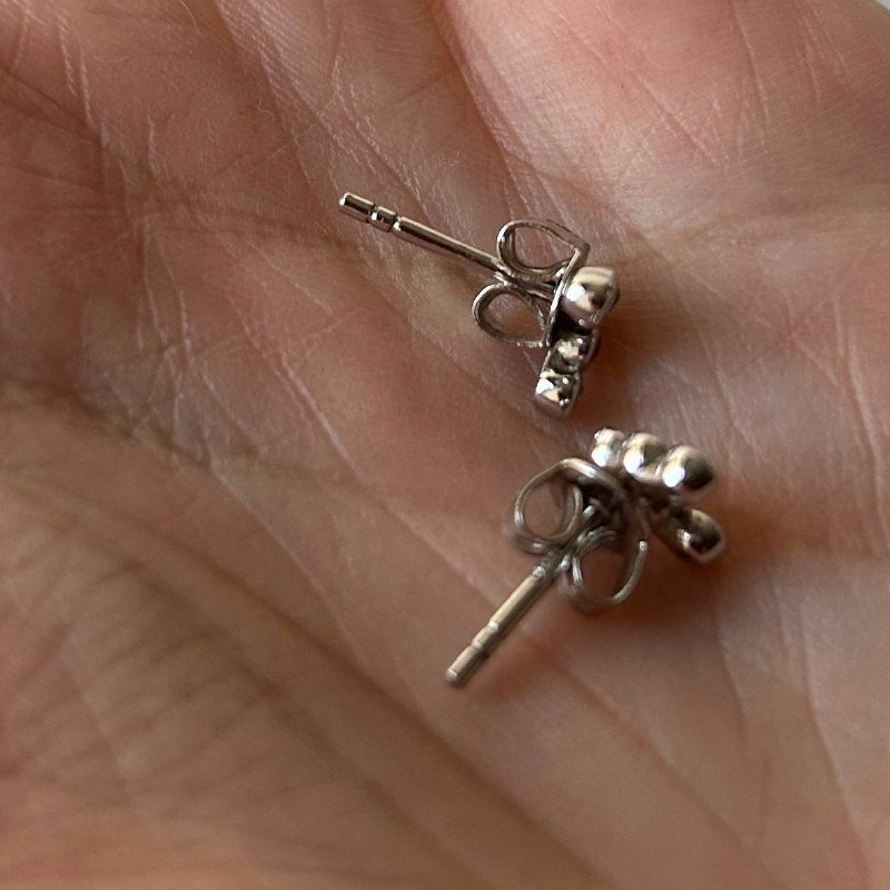 Серьги-гвоздики серебро 925 2