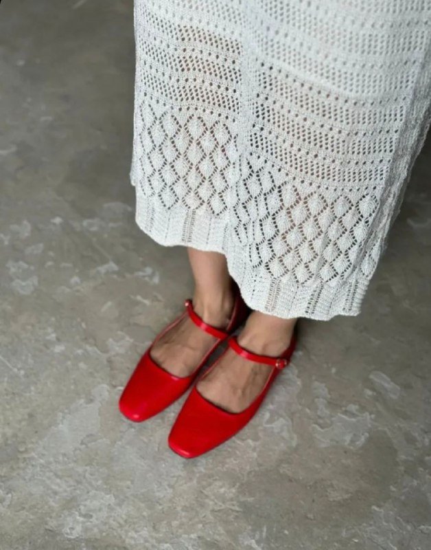 Туфли Балетки Мери Джейн красные натуральная кожа 4