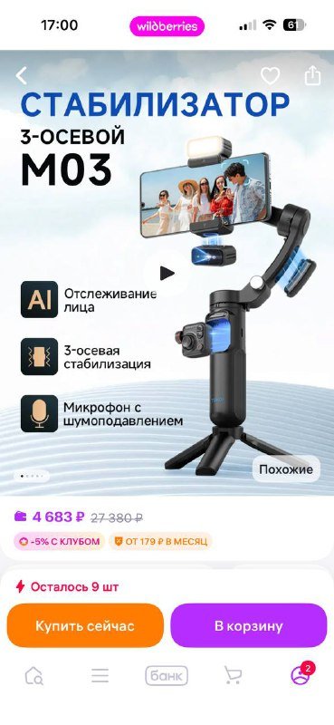 Стабилизатор с микрофоном и аксессуарами 2