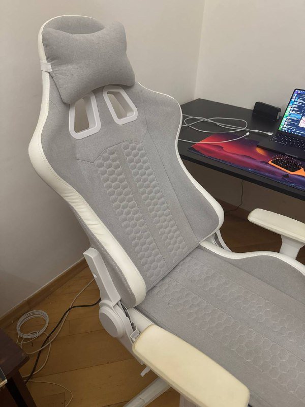 Кресло NIBE gaming серое/белое 3