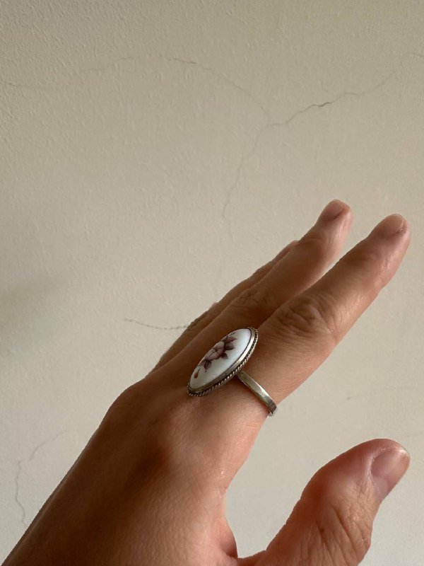 Винтажное кольцо и серьги с финифтью и горячей эмалью