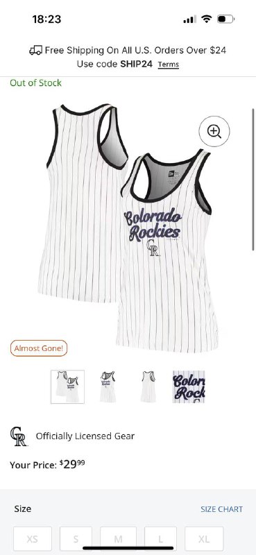 Women's Colorado Rockies Pinstripe Jersey Tank Top 4