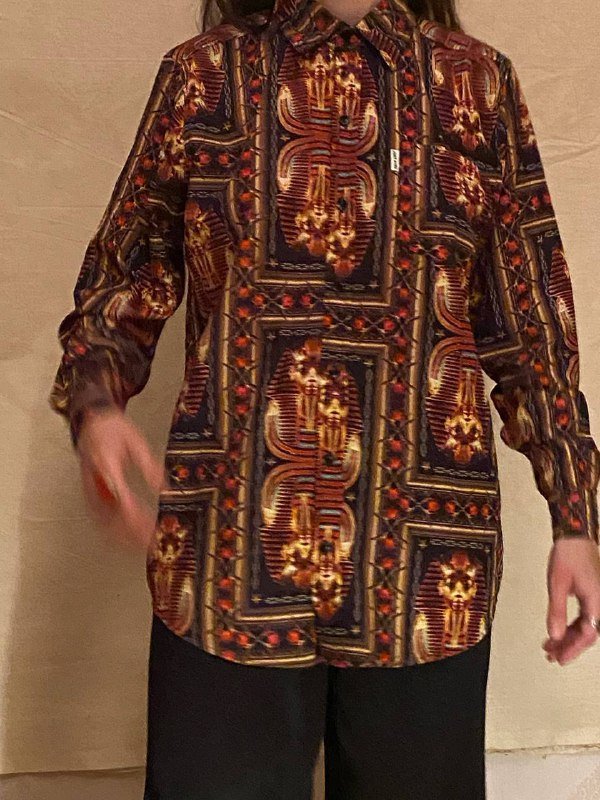 Атласная рубашка с ярким принтом slim-fit s-m 3