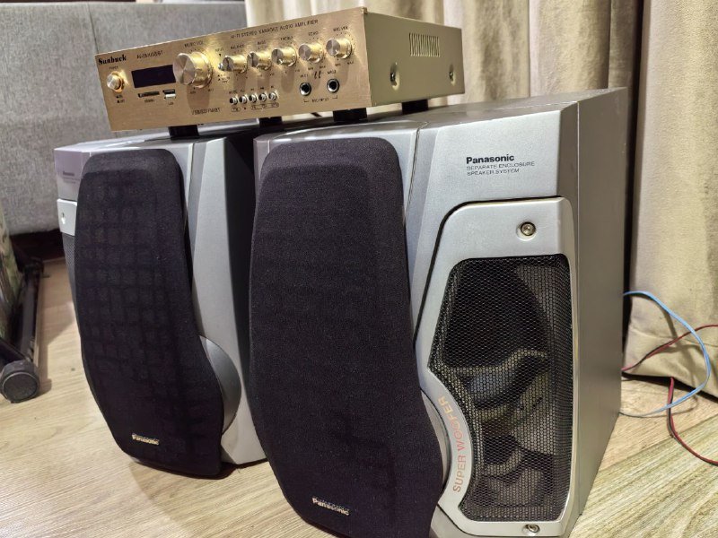 Колонки Panasonic и усилитель Sunbuck 8-канальный 6