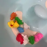 Детская ванночка, подставка, ковшик, игрушки, губка, полотенце 4