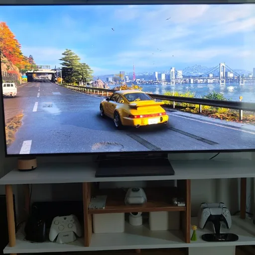 Телевизор TCL C745 55, тумба для ТВ
