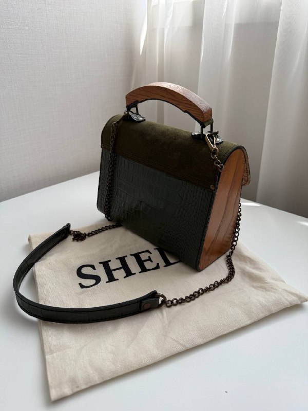 Ручная сумка из натуральной кожи и дерева Shelia Bags 2