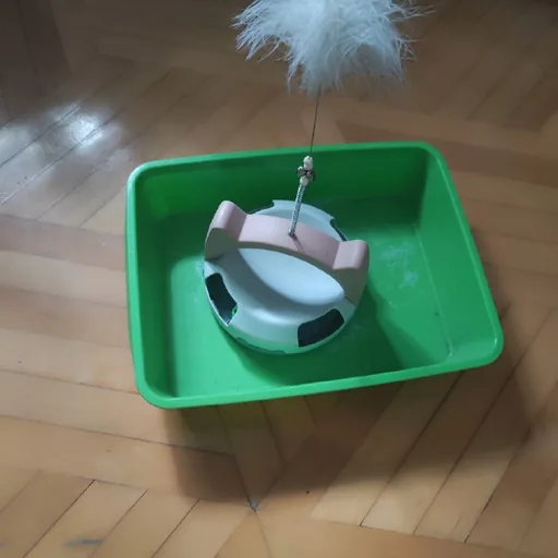 Лоток и игрушка для кошки