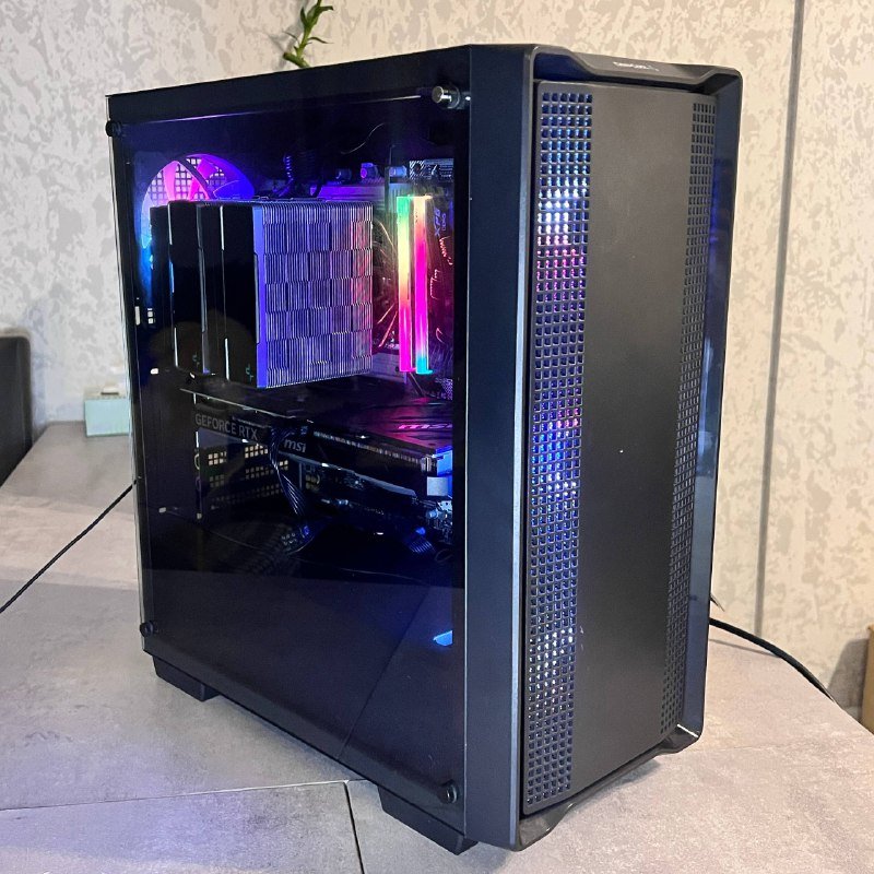 Игровой ПК с RTX 4070, монитор 32 дюйма, корпус с вентиляторами 3
