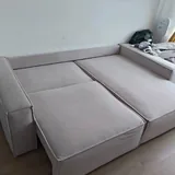 Бежевый угловой диван-кровать 4