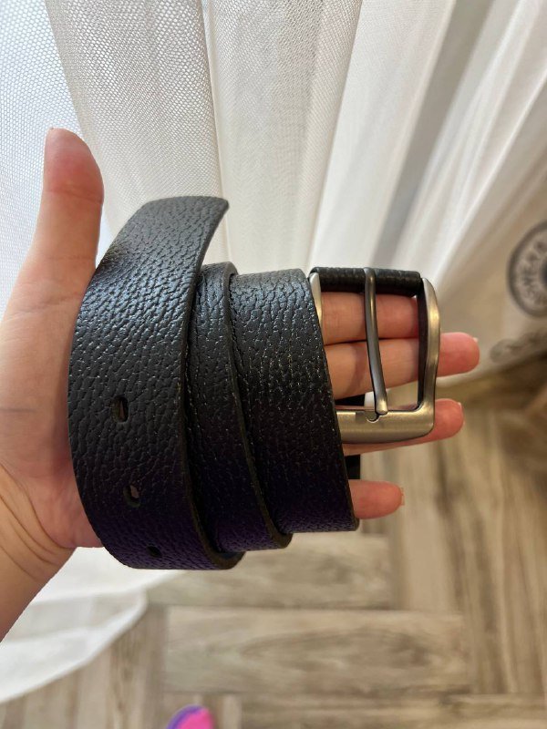 Ремень натуральная кожа черный