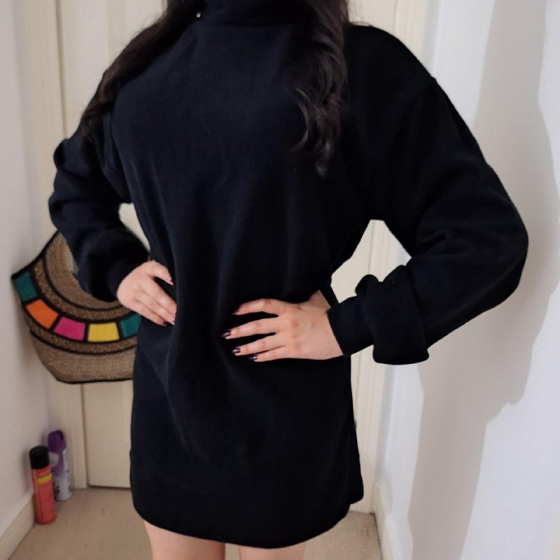 Свитер с вырезом поло, платье-свитер или удлиненный свитер с ремнем 4