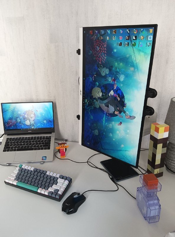 монитор Acer HA0 Series 27" FHD, настольный кронштейн Wellkron WK100, адаптер кронштейн Unitek FP2N 3