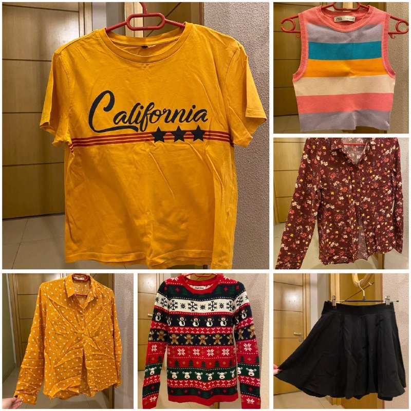 Очки, платья, рубашки, штаны, топы, свитера, футболки, юбка женская, одежда XS S 2