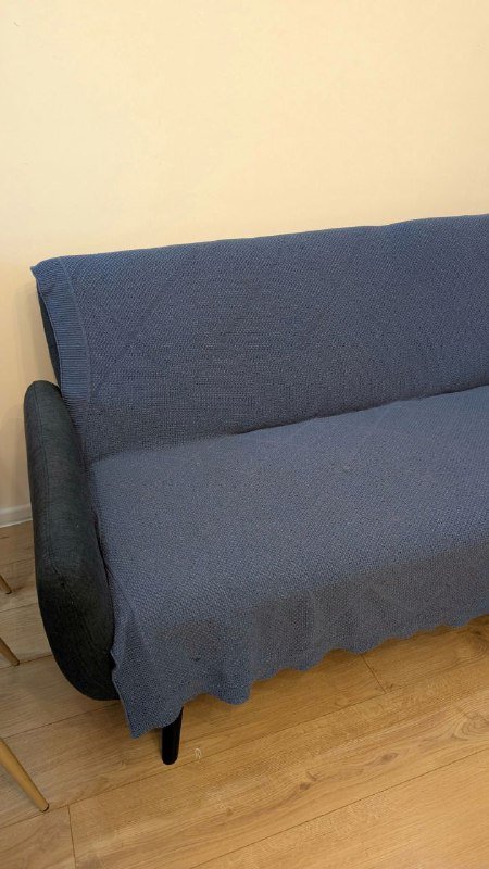 Хлопковый синий плед 220х240 см 2