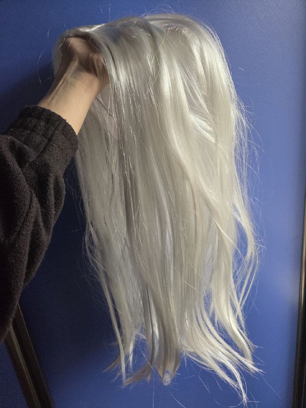 Синтетический парик платиновый блонд 2