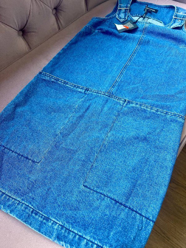 Джинсовая юбка S прямая ниже колен плотная джинса