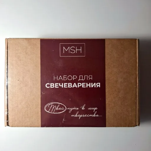 Набор для свечеварения, свеча в кокосе с бутонами роз