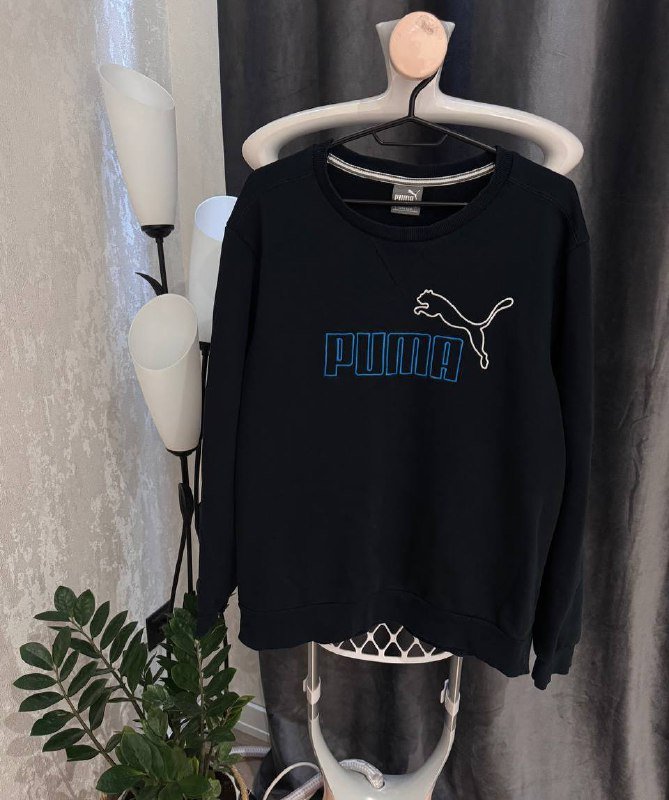 Винтажный свитшот PUMA 90-х, темно-синий, размер L 2