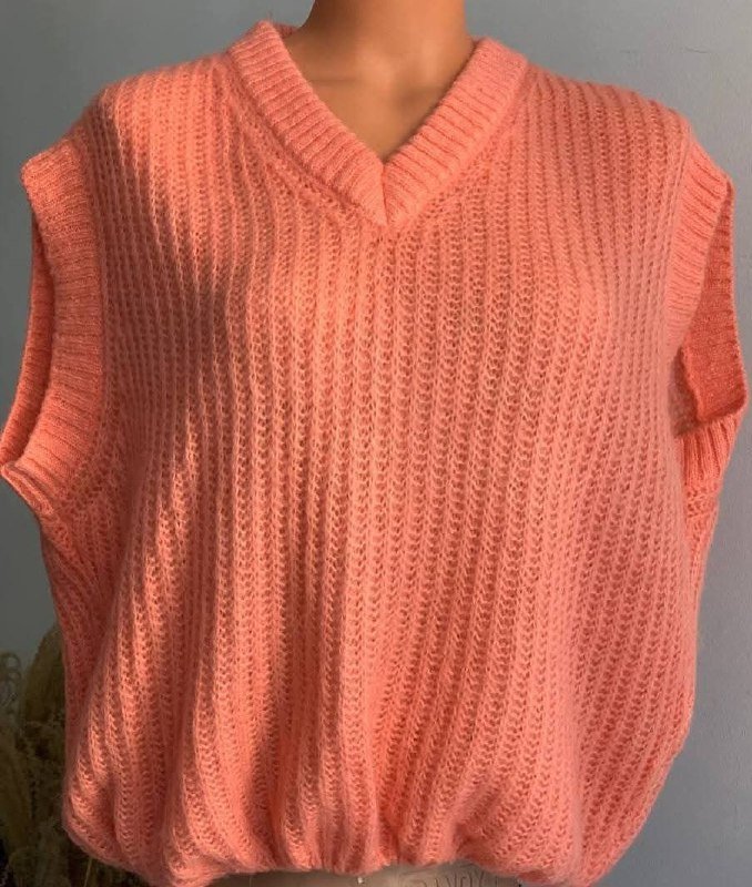 Жилет GG LUXE Коралловый Мохер оверсайз 2