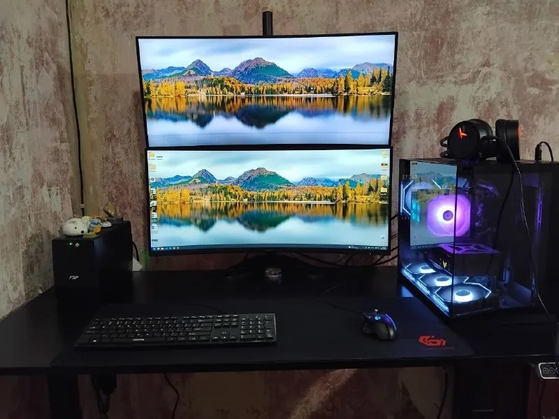 Компьютер с рабочим местом RTX 5070, i5-14600KF, 2 монитора 34" 1