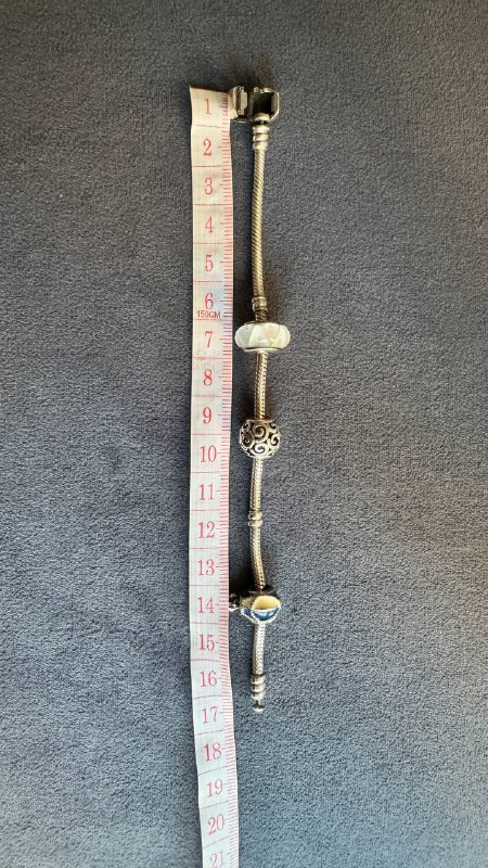 Браслет Pandora, серьги-кольца, набор из камня 4