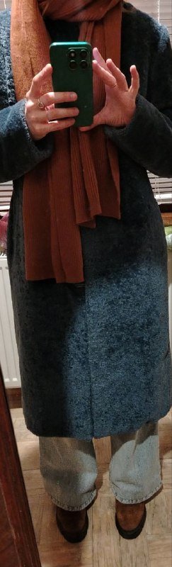 Шуба из эко-меха бирюзовая, размер XS 3