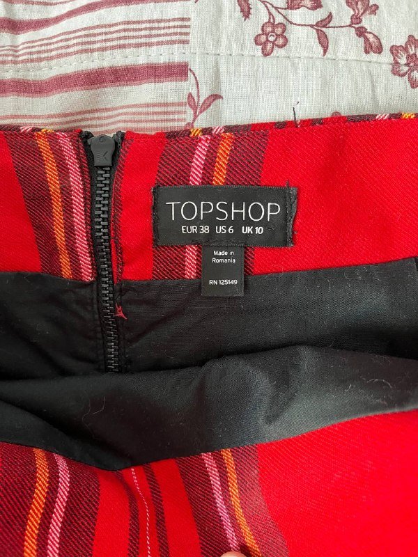 Юбка TOPSHOP размер XS-S красная клетчатая 3