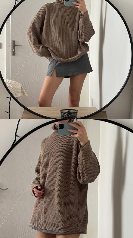 Брюки бежевые (S), Свитер (oversize) 2