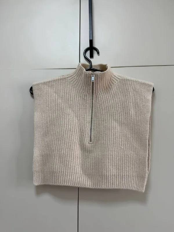 Бежевый вязаный жилет Massimo Dutti 3
