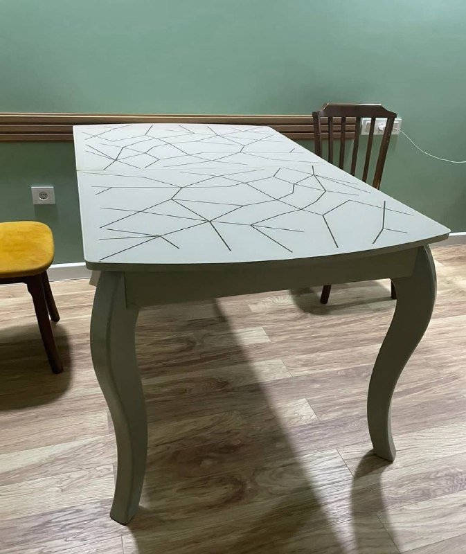 Стол 150/90 с раздвижной системой, стекло, серый