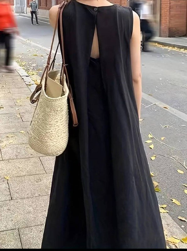 Чёрное летнее платье плюс сайз 52-54 2