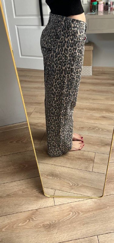 Джинсы леопардовые размер М 4