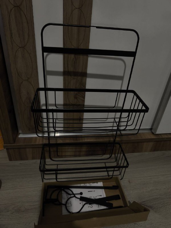 Металлическая двухъярусная корзина для хранения