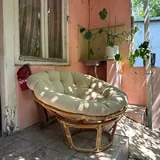 Плетеное кресло с подушкой 2