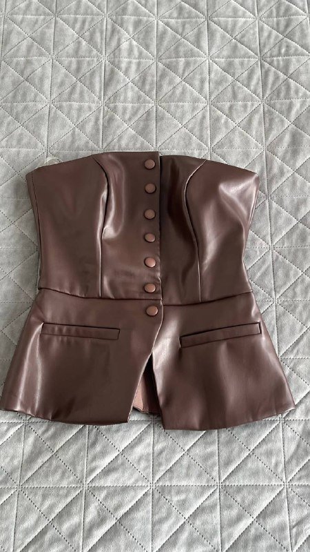 Кожаный корсет-топ