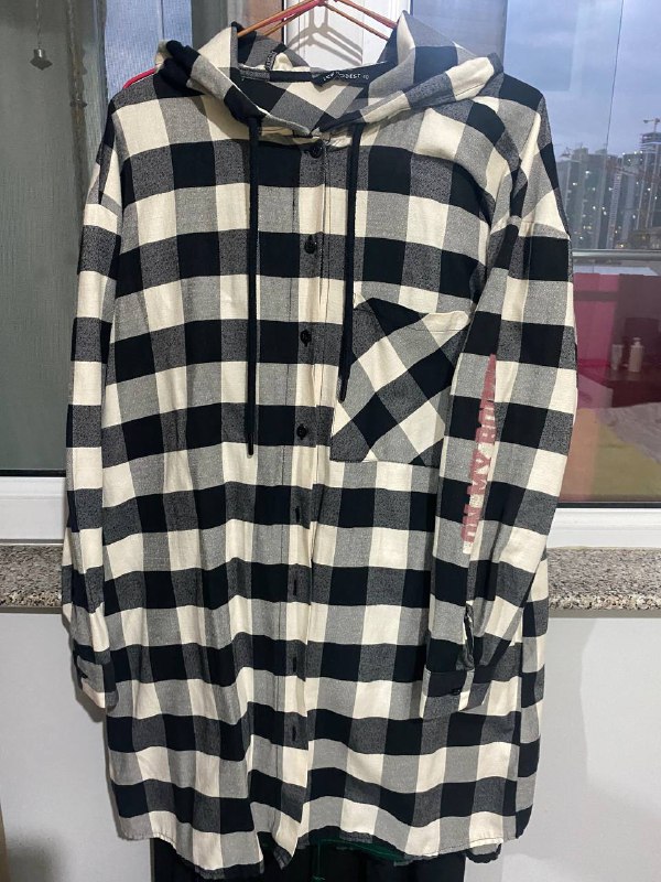 Стильная тонкая рубашка с капюшоном хлопок L-XL